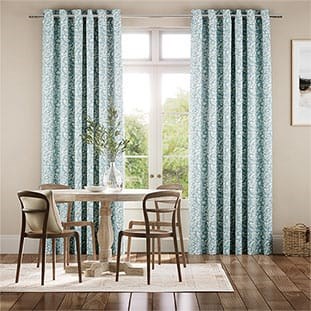 Tweets & Berries Sky Blue Curtains thumbnail image