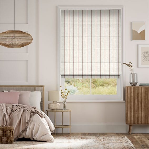 Twill Stripe Blush Roman Blind