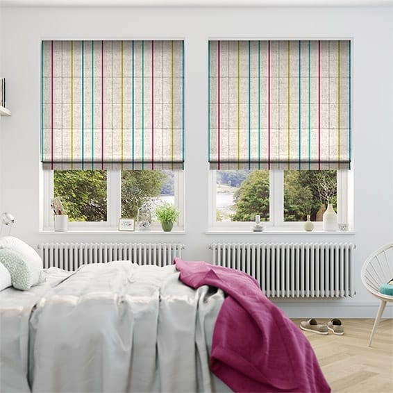 Twill Stripe Linen Fiesta Roman Blind