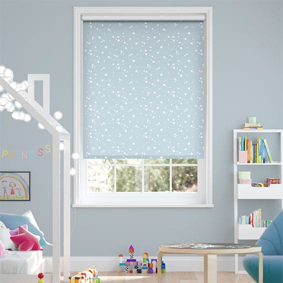 Twinkling Stars Blockout Baby Blue Roller Blind