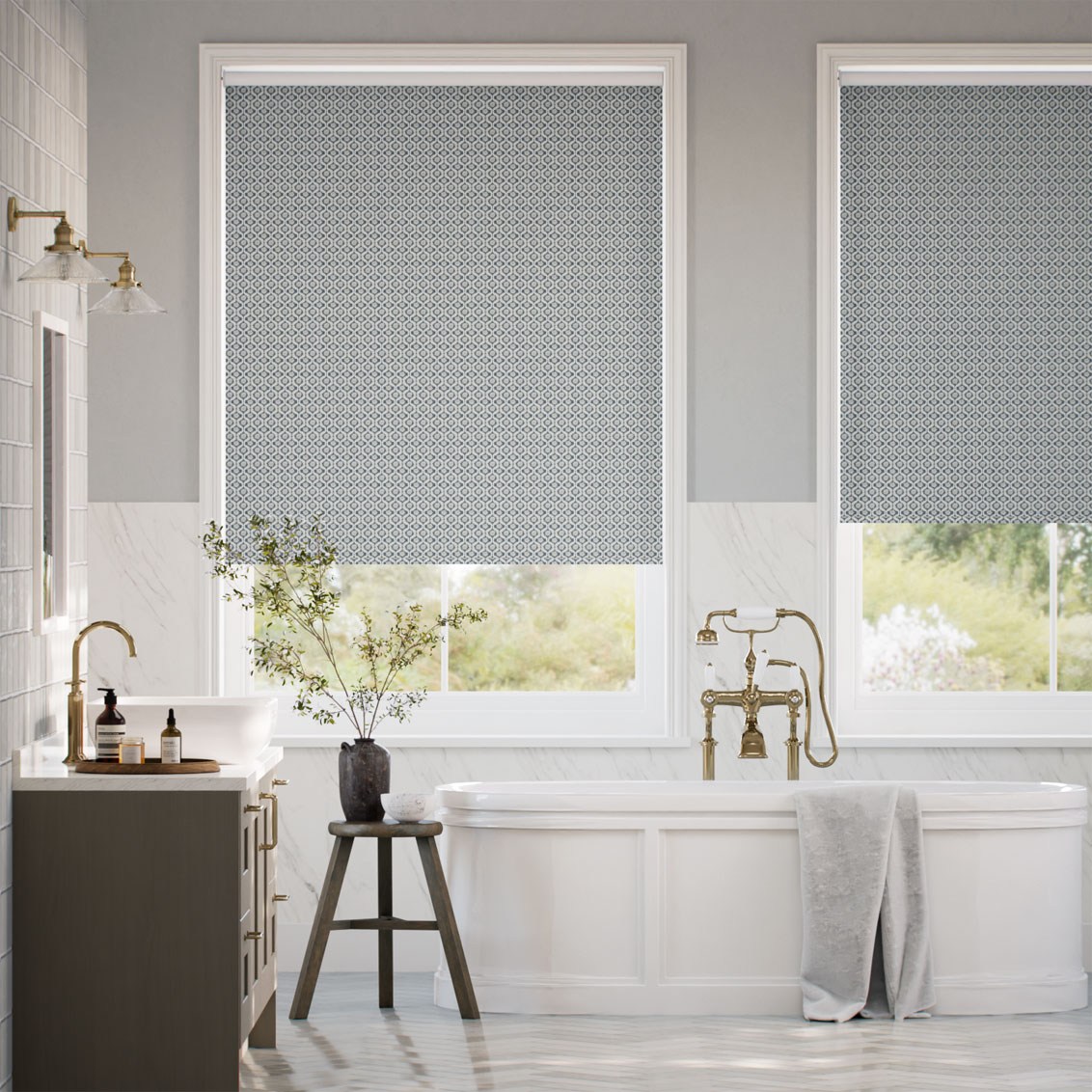 Twist2Fit Giverny Slate Roller Blind