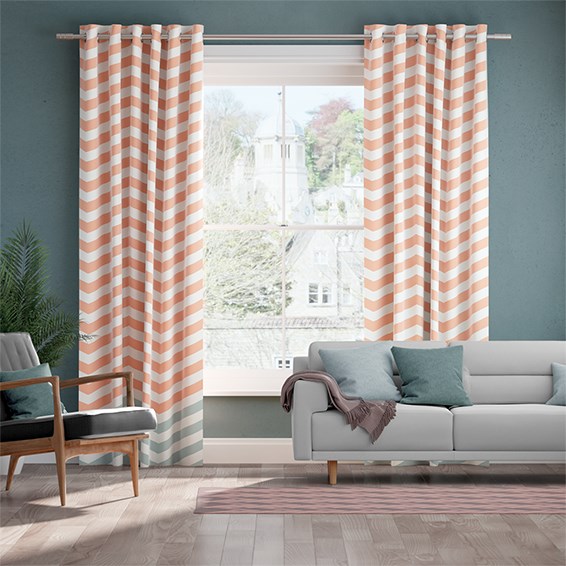 Vector Border Coral Curtains