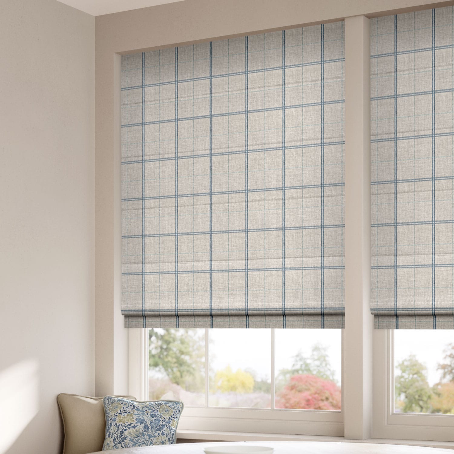 Washington Still Blue Roman Blind | Blinds Online™