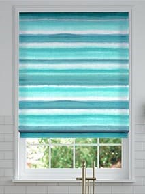 Watercolour Stripe Teal Roman Blind thumbnail image