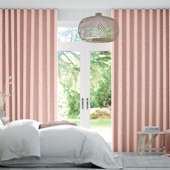 S-Fold Timothy Grass Blush Curtains