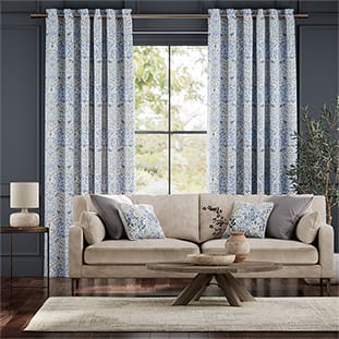 William Morris Blackthorn China Blue Curtains thumbnail image