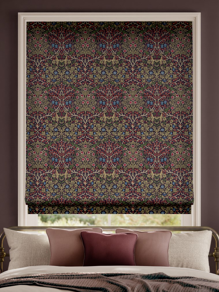 William Morris Blackthorn Damson Roman Blind thumbnail image