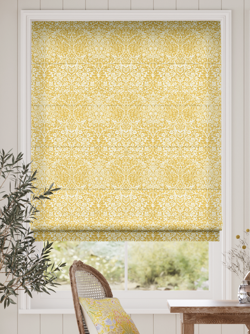 William Morris Blackthorn Saffron Roman Blind thumbnail image