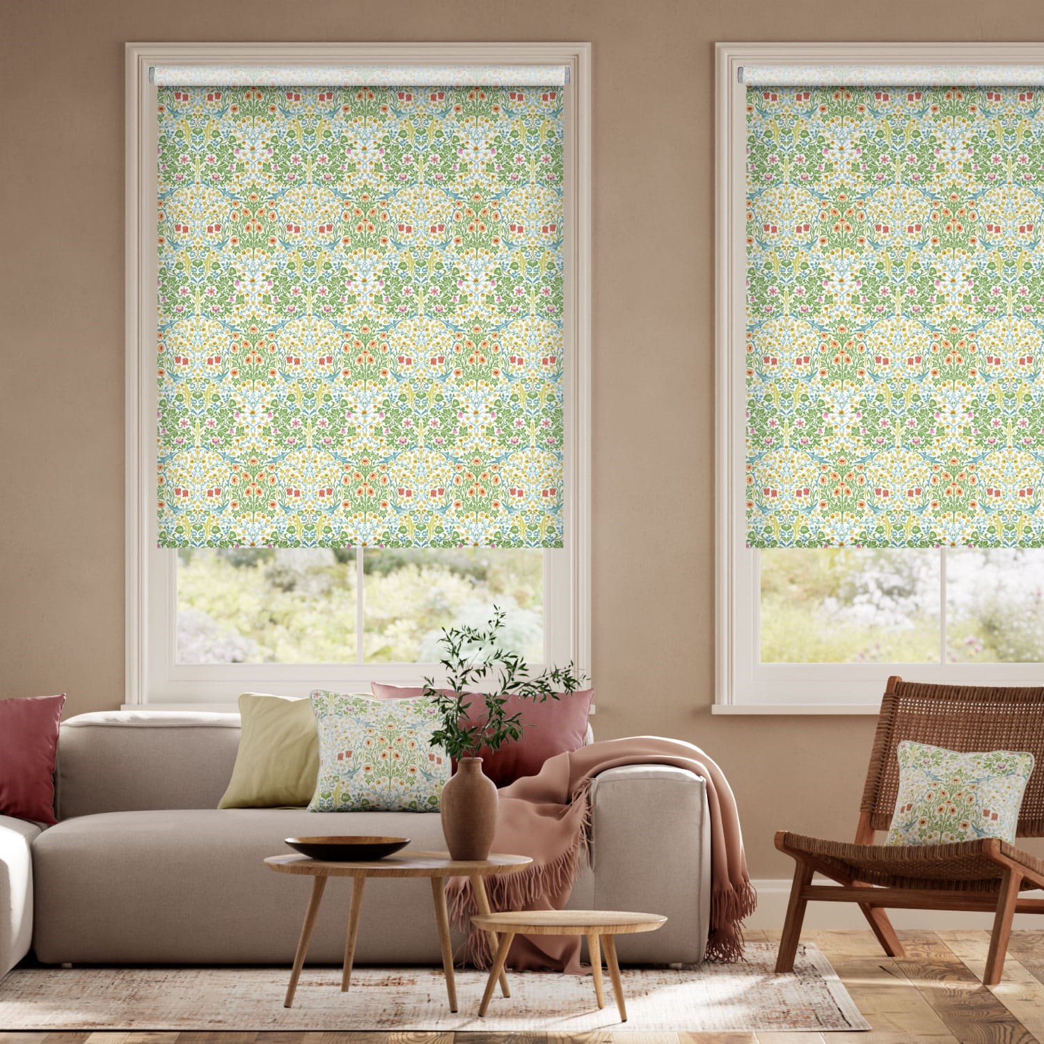 William Morris Blackthorn Summer Garden Roller Blind