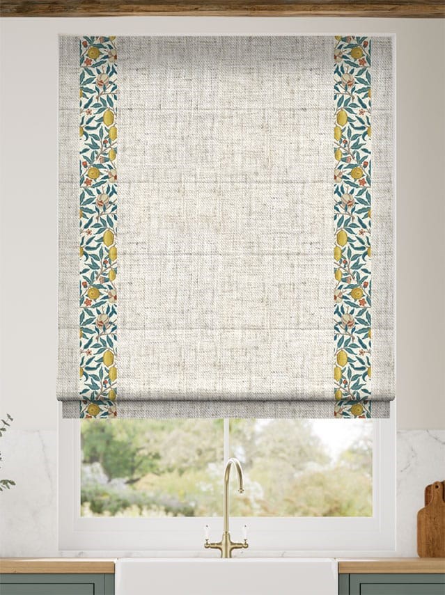 William Morris Fruit Citrus & Bijou Linen Oatmeal Roman Blind thumbnail image