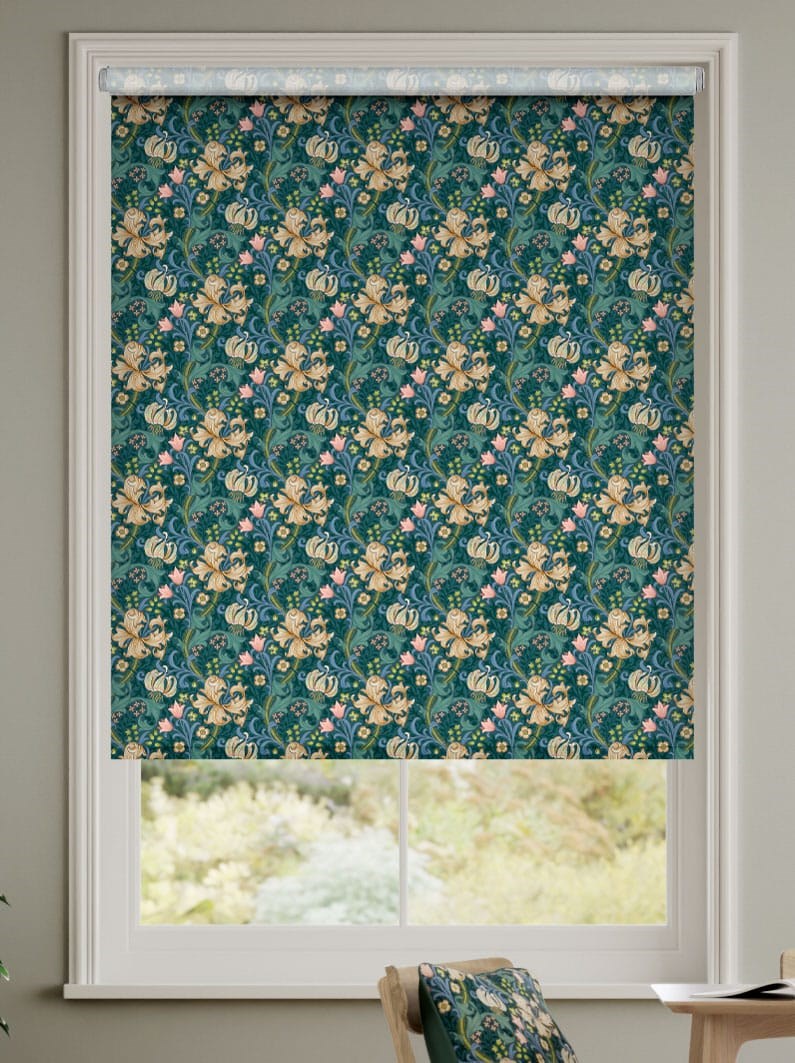 William Morris Golden Lily Evergreen Roller Blind thumbnail image