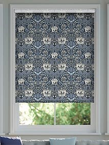 William Morris Honeysuckle and Tulip Velvet Grey Blue Roller Blind thumbnail image