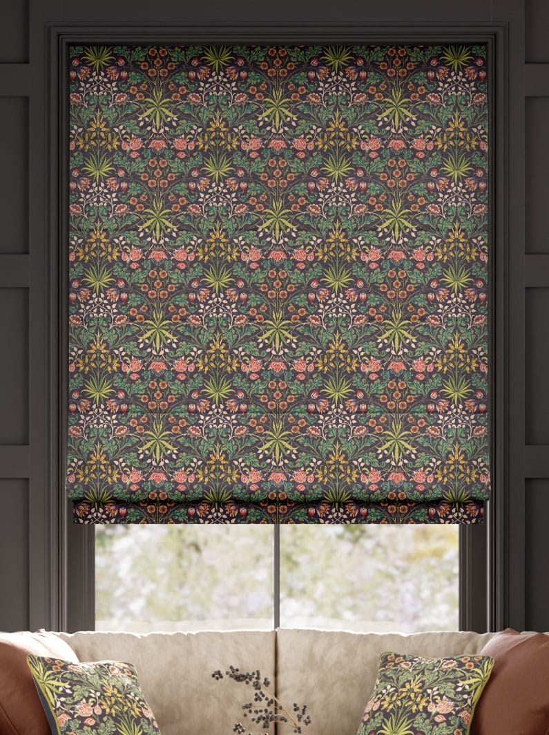 William Morris Hyacinth Plum Roman Blind thumbnail image