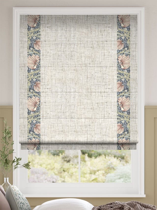 William Morris Pimpernel Blush & Bijou Linen Oatmeal Roman Blind thumbnail image