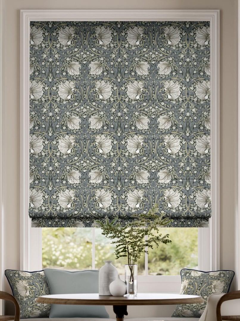 William Morris Pimpernel French Grey Roman Blind thumbnail image