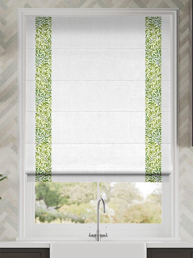 William Morris Willow Bough Vine & Bijou Linen White Roman Blind thumbnail image